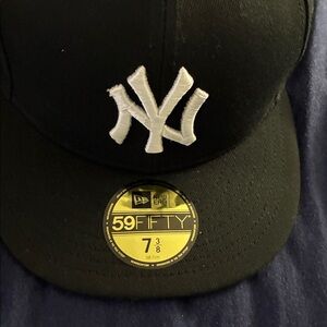New Era Black Fitted Cap with White Emblem